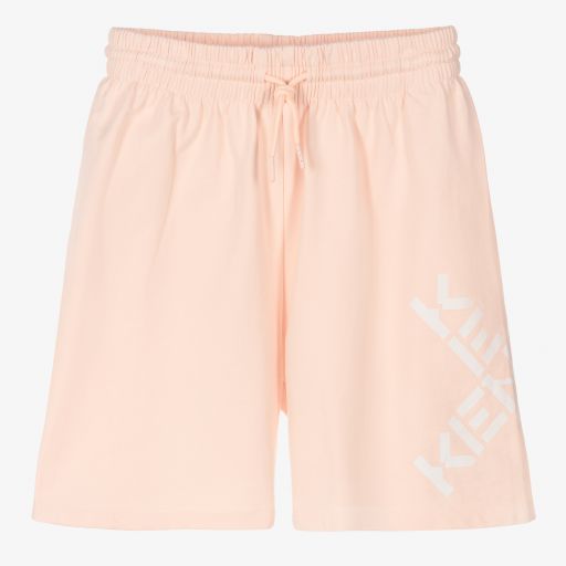 KENZO KIDS-Teen Pink Cotton Logo Shorts | Childrensalon Outlet