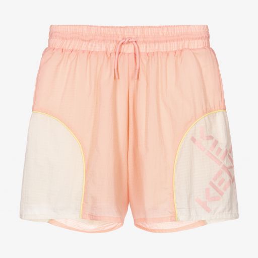 KENZO KIDS-Teen Pink Nylon Logo Shorts | Childrensalon Outlet