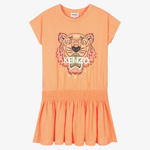 KENZO KIDS-Teen Pink Printed Tiger Slub Dress | Childrensalon Outlet
