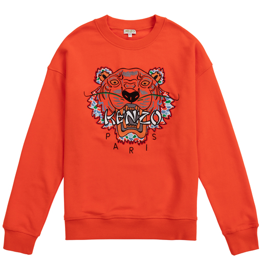 KENZO KIDS-سويتشيرت تينز قطن لون برتقالي | Childrensalon Outlet