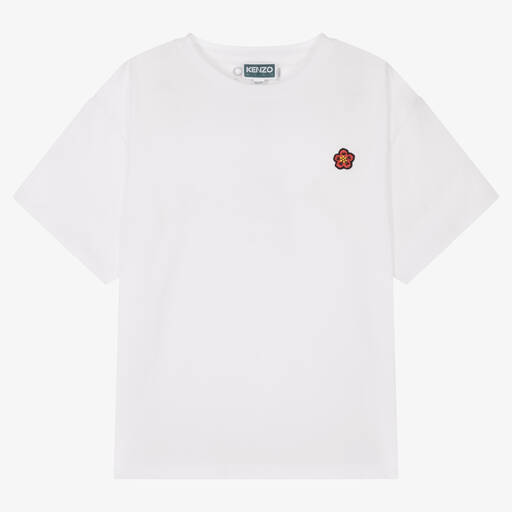 KENZO KIDS-Teen White Cotton Boke Flower T-Shirt | Childrensalon Outlet