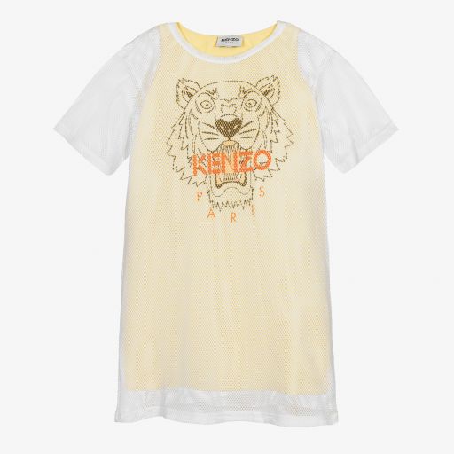 KENZO KIDS-Teen Yellow 2-in-1 Tiger Dress | Childrensalon Outlet