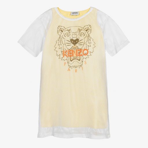 KENZO KIDS-Gelbes Teen 2-in-1-Tigerkleid | Childrensalon Outlet