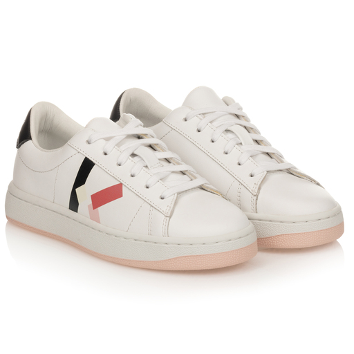 KENZO KIDS-White Leather Logo Trainers | Childrensalon Outlet