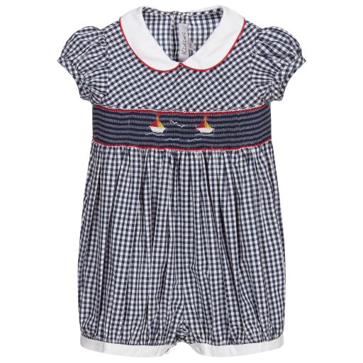 Kidiwi-Blue & White Check Shortie | Childrensalon Outlet