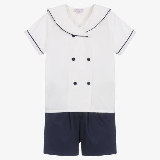 Kidiwi-Кремово-синий матросский костюм | Childrensalon Outlet