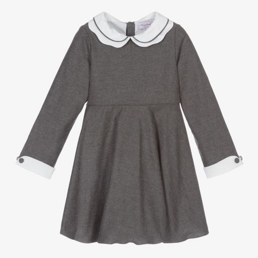 Kidiwi-Girls Grey Cotton Dress | Childrensalon Outlet