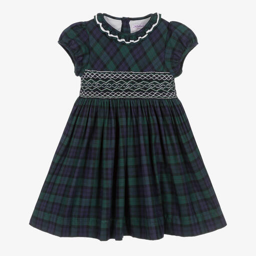 Kidiwi-Сине-зеленое платье в клетку | Childrensalon Outlet