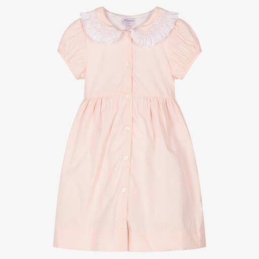Kidiwi-Girls Pale Pink Cotton Dress | Childrensalon Outlet