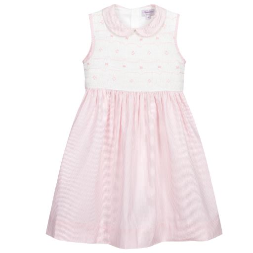 Kidiwi-Розовое платье с вафельными сборками для девочек | Childrensalon Outlet