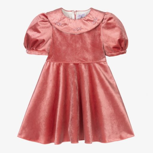 Kidiwi-Розовое бархатное платье для девочек | Childrensalon Outlet