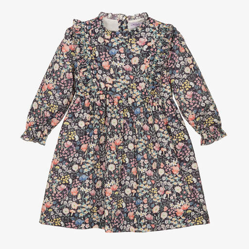 Kidiwi-Фиолетовое платье с принтом Liberty для девочек | Childrensalon Outlet
