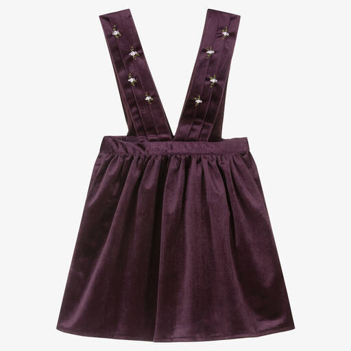 Kidiwi-Girls Purple Velvet Skirt | Childrensalon Outlet