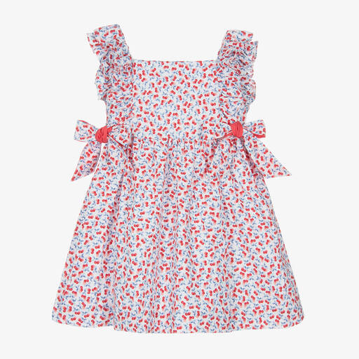 Kidiwi-Girls White & Red Cherry Dress | Childrensalon Outlet