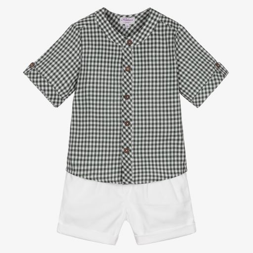 Kidiwi-Short/t-shirt vert et blanc | Childrensalon Outlet