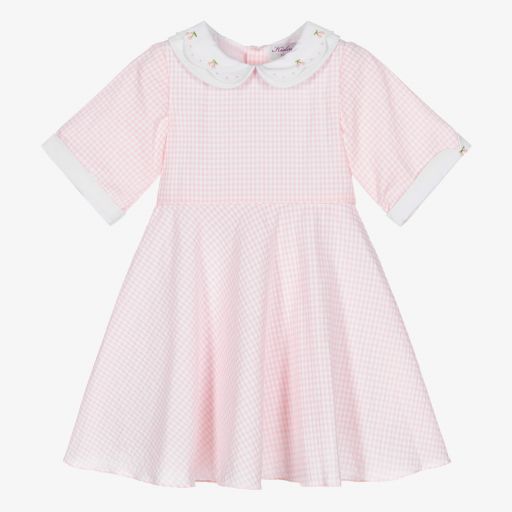 Kidiwi-Pink Gingham Cotton Dress | Childrensalon Outlet