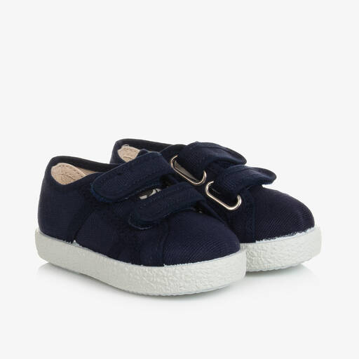 KIKU-Navy Blue Canvas Trainers | Childrensalon Outlet