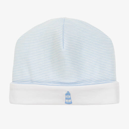 Kissy Kissy-Baby Boys Blue Pima Cotton Classic Treasures Hat | Childrensalon Outlet