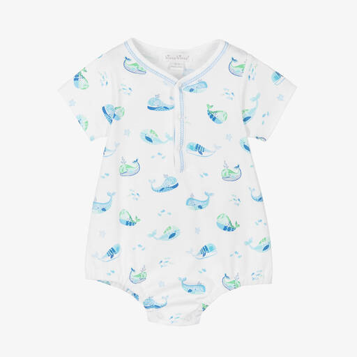 Kissy Kissy-Baby Boys Watercolour Whales Bodyvest | Childrensalon Outlet