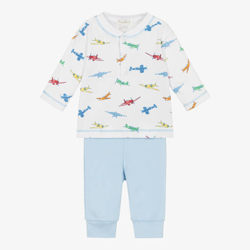 Kissy Kissy-Active Aviators Hosen-Set weiß/blau | Childrensalon Outlet