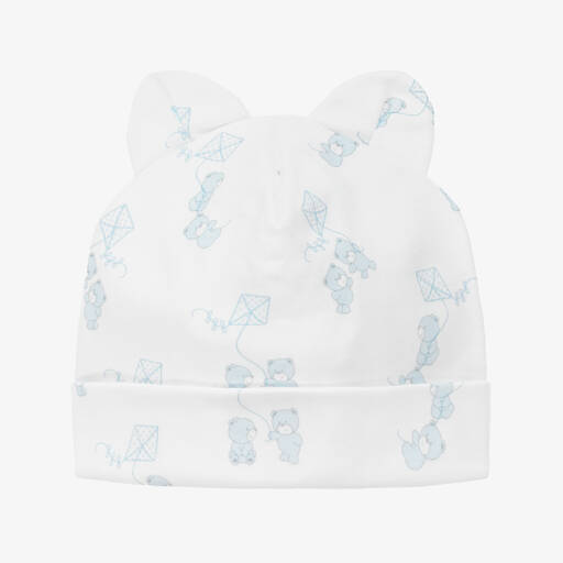 Kissy Kissy-Baby Boys White Cotton Beary Nice Kites Hat | Childrensalon Outlet