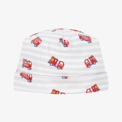 Kissy Kissy-Baby Boys White & Grey Firetruck Rescue Hat | Childrensalon Outlet