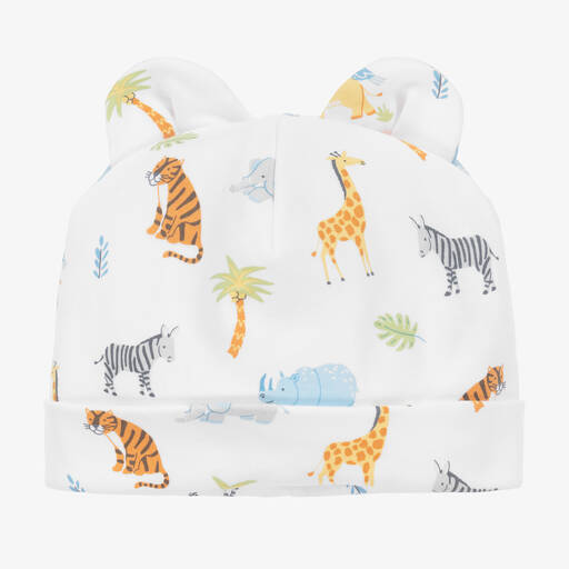 Kissy Kissy-Baby Boys White Pima Cotton Tropical Jungle Hat | Childrensalon Outlet
