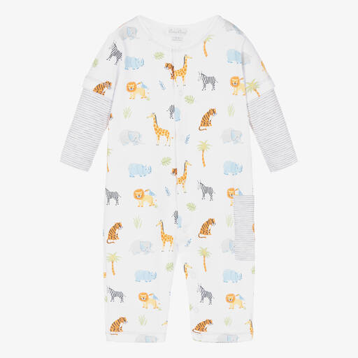 Kissy Kissy-Baby Boys White Tropical Jungle Romper | Childrensalon Outlet