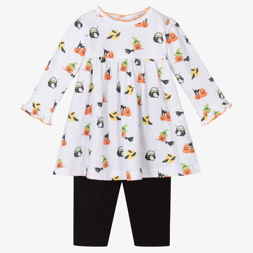 Kissy Kissy-Белое платье с принтом Хэллоуин и легинсы | Childrensalon Outlet