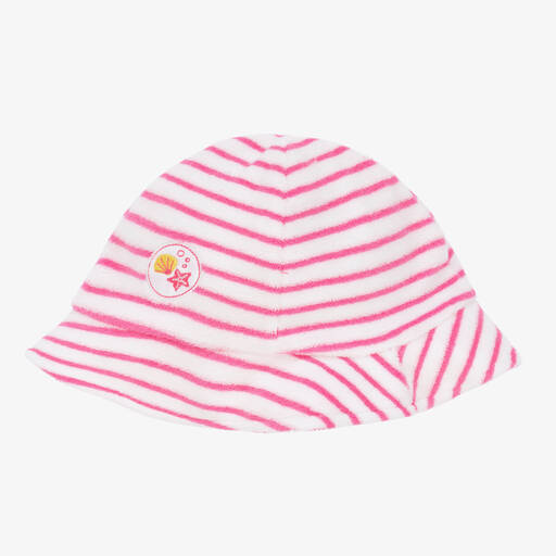 Kissy Kissy-قبعة مزيج قطن بيما مقلمة لون زهري وأبيض | Childrensalon Outlet