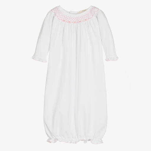 Kissy Kissy-Baby Girls Pima Cotton White Day Gown | Childrensalon Outlet
