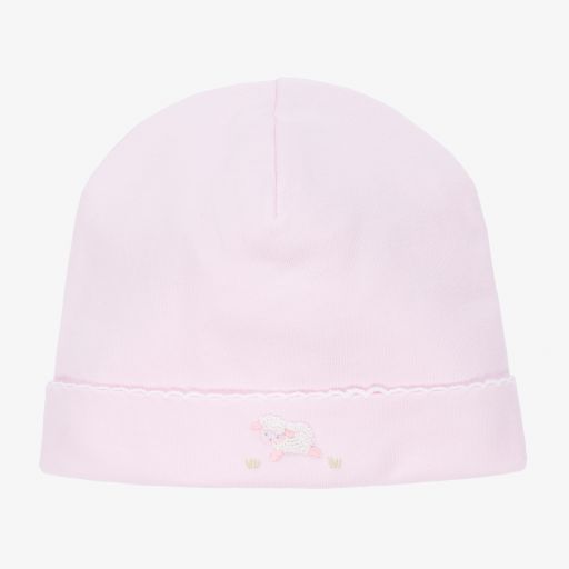 Kissy Kissy-Розовая хлопковая шапочка с ягненком для малышек | Childrensalon Outlet