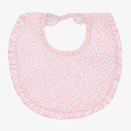 Kissy Kissy-Baby Girls Pink Cotton Petite Blooms Bib | Childrensalon Outlet