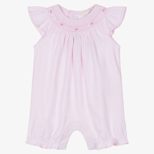 Kissy Kissy-Розовый песочник из хлопка пима с вышивкой бишоп | Childrensalon Outlet