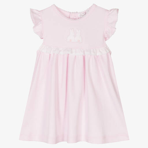 Kissy Kissy-Baby Girls Pink Piqué Bunny Rabbits Dress | Childrensalon Outlet