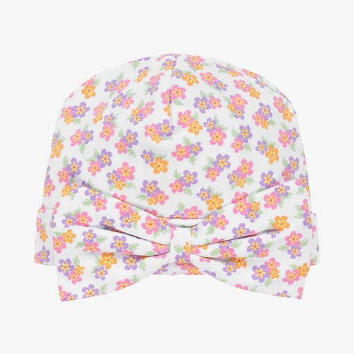Kissy Kissy-Baby Girls White Cotton Aloha Whales Hat | Childrensalon Outlet
