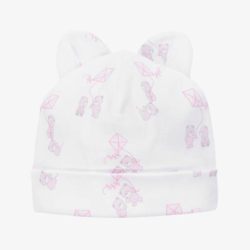 Kissy Kissy-Baby Girls White Cotton Beary Nice Kites Hat | Childrensalon Outlet