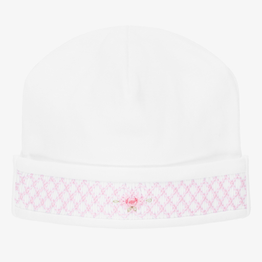 Kissy Kissy-Baby Girls White Cotton Bishop Hat | Childrensalon Outlet