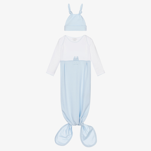 Kissy Kissy-Blue Bunny Day Gown & Hat Set | Childrensalon Outlet