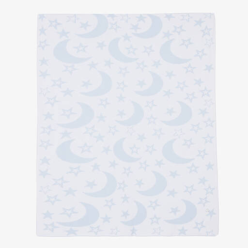 Kissy Kissy-بطانية قطن لون أزرق و أبيض (93سم) | Childrensalon Outlet