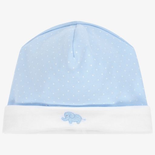Kissy Kissy-Blue Elephant Pima Cotton Hat | Childrensalon Outlet