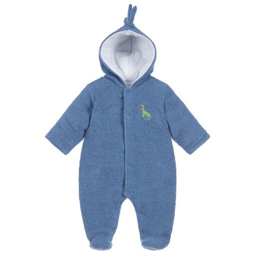 Kissy Kissy-Blue Fleece Campfire Pramsuit | Childrensalon Outlet