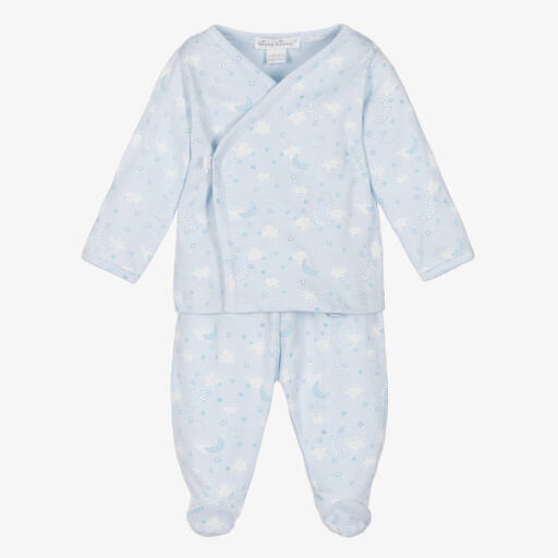 Kissy Kissy-Blue Night Clouds 2 Piece Babygrow | Childrensalon Outlet