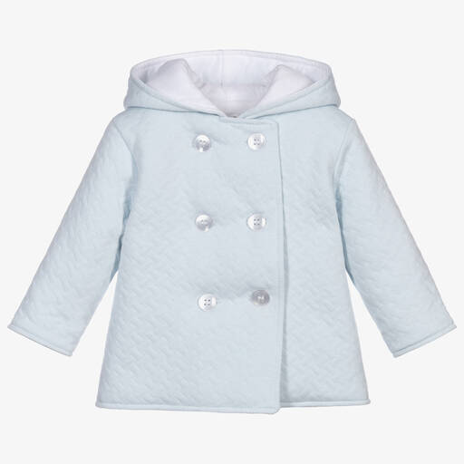 Kissy Kissy-Blue Pima Cotton Jacquard Coat | Childrensalon Outlet