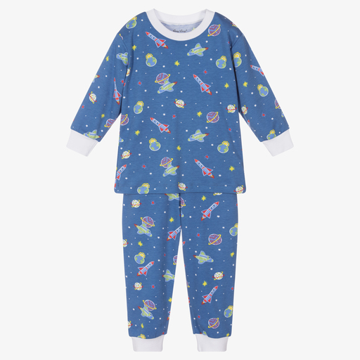 Kissy Kissy-Blue Pima Cotton Space Pyjamas | Childrensalon Outlet