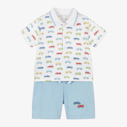 Kissy Kissy-Boys Blue Car Print Shorts Ensemble | Childrensalon Outlet