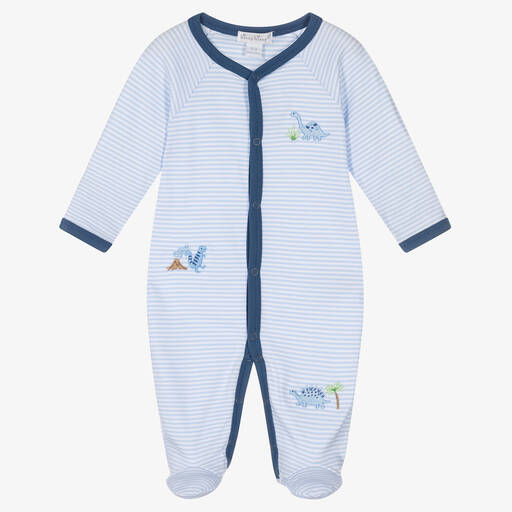 Kissy Kissy-Boys Blue Cotton Dino Territory Babygrow | Childrensalon Outlet