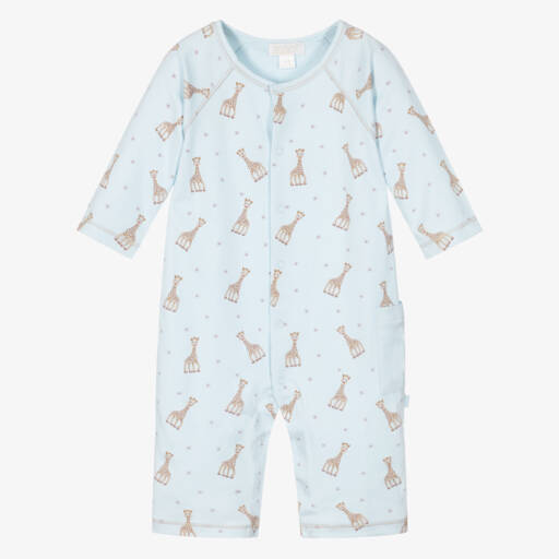Kissy Kissy-Boys Blue Pima Cotton Babygrow | Childrensalon Outlet