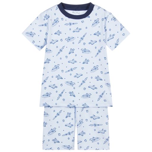Kissy Kissy-Boys Blue Pima Cotton Pyjamas | Childrensalon Outlet