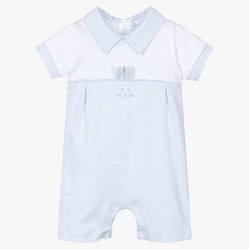 Kissy Kissy-Голубой песочник из хлопка пике с кроликом | Childrensalon Outlet